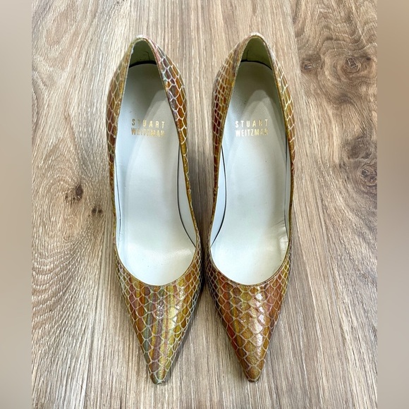 Stuart Weitzman python printed stilettos size 6.5 - Picture 1 of 5